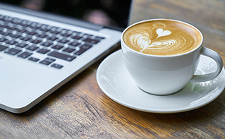 laptop and coffee cup